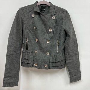 Express xs wool blend Grey Peplum Peacoat